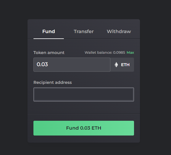 Deposit ETH